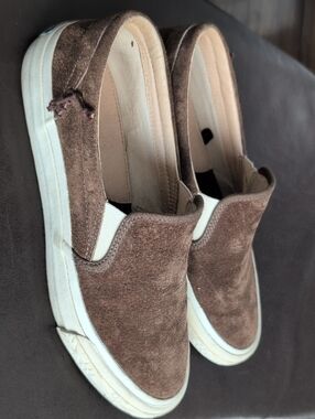 Brown Suede Slip-On Sneakers